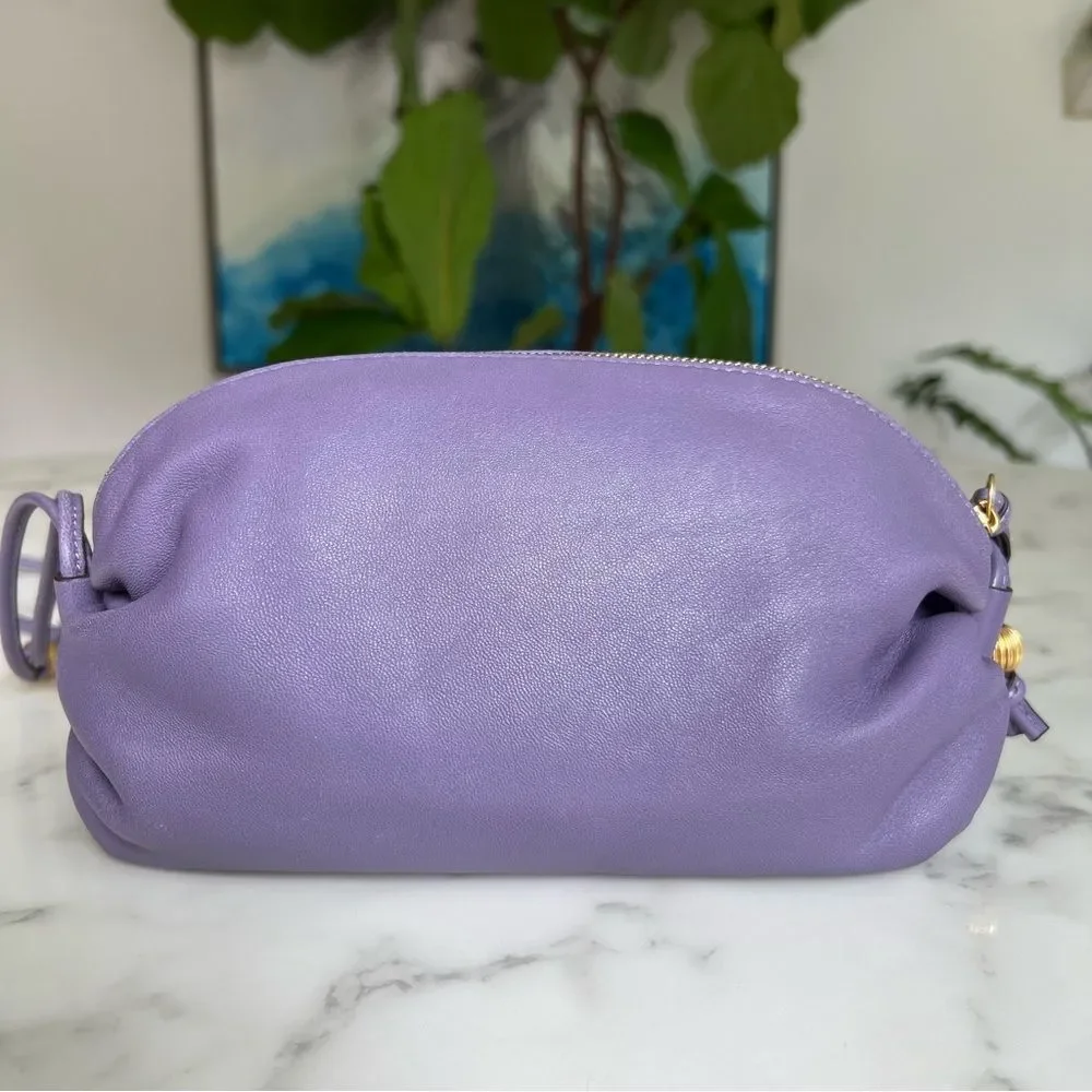 Tory Burch Beaded Strap Soft Mini Crossbody Bag in Purple Cosmos Leather